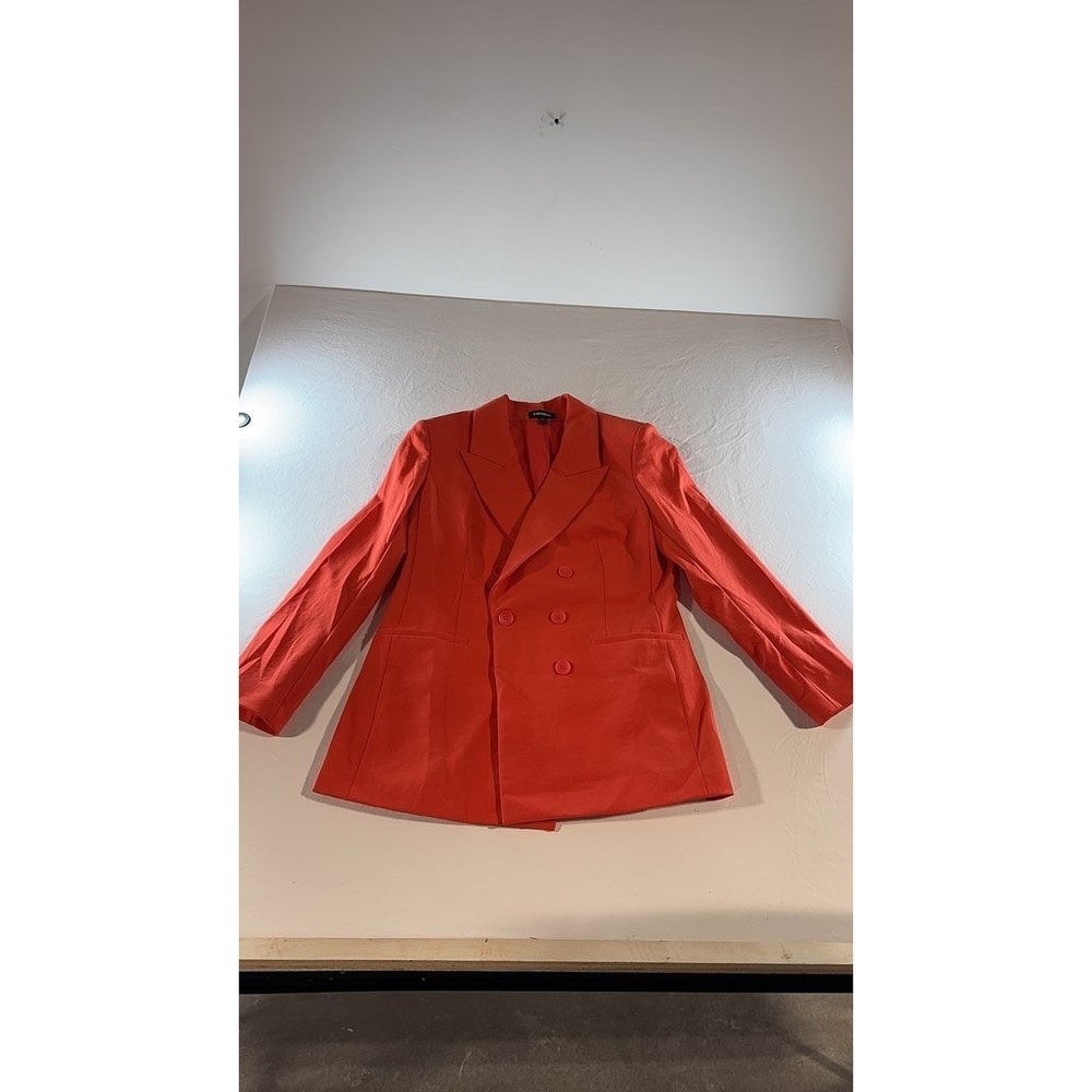 Express Women's Red Double-Breasted Blazer - Size L